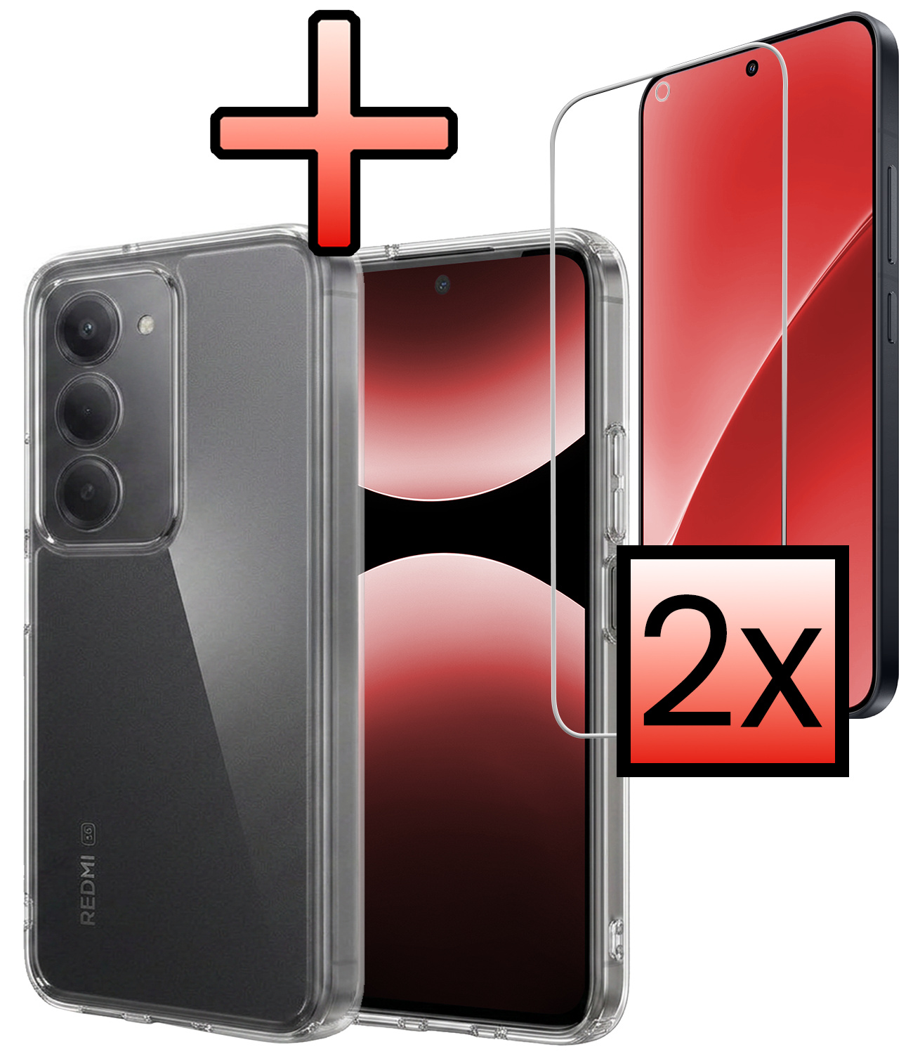 NoXx NoXx Xiaomi 15 Hoesje Siliconen Met 2x Screenprotector - Transparant