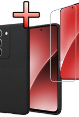 NoXx NoXx Xiaomi 15 Hoesje Siliconen Met Screenprotector - Zwart