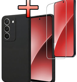 NoXx NoXx Xiaomi 15 Hoesje Siliconen Met Screenprotector - Zwart