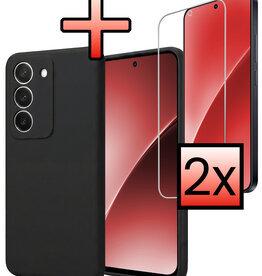 NoXx NoXx Xiaomi 15 Hoesje Siliconen Met 2x Screenprotector - Zwart