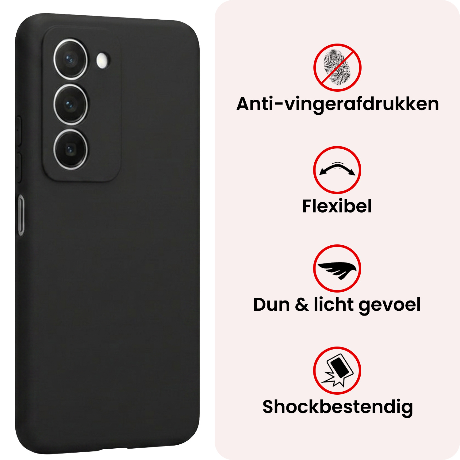NoXx NoXx Xiaomi 15 Hoesje Siliconen Met 2x Screenprotector - Zwart