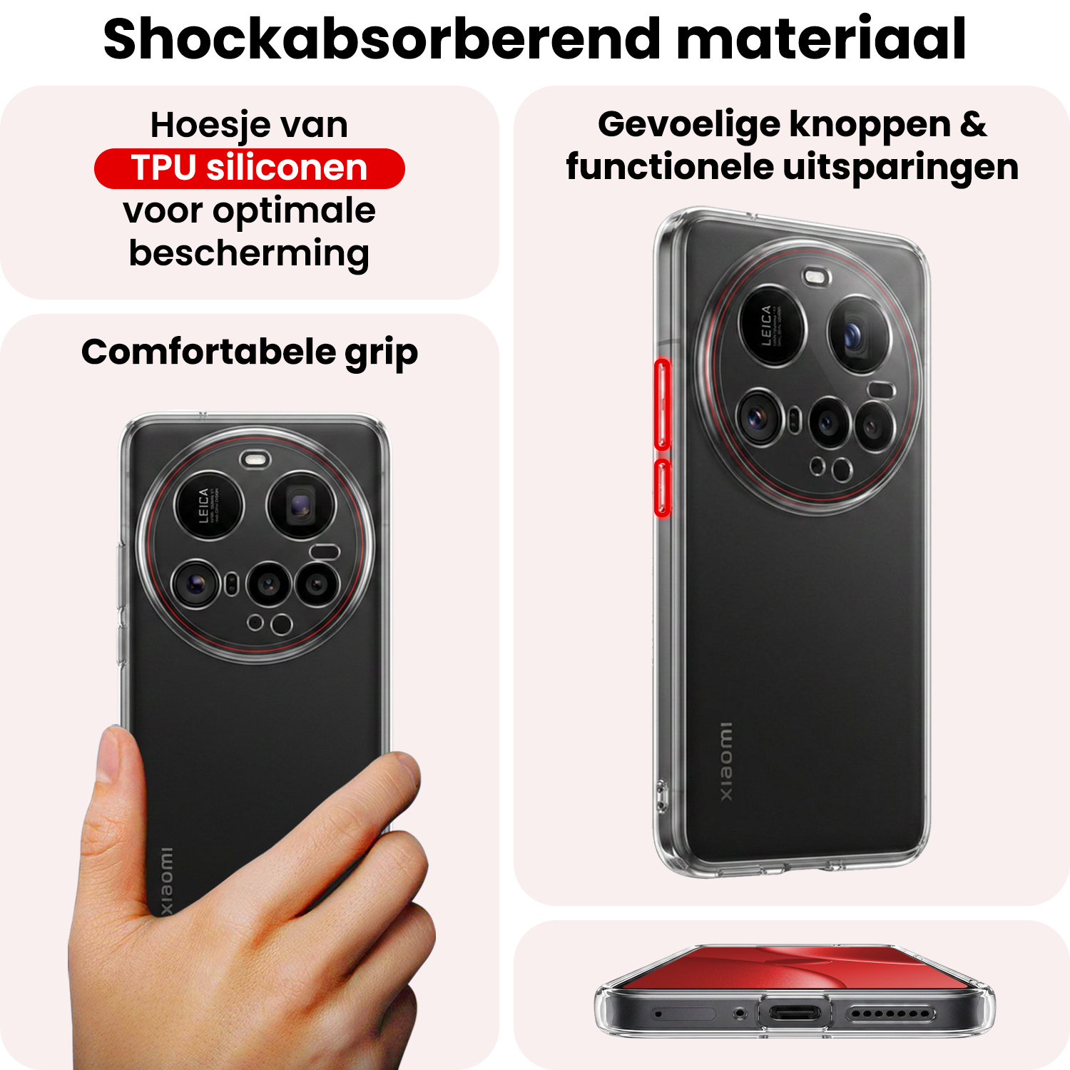 NoXx NoXx Xiaomi 15 Ultra Hoesje Siliconen - Transparant