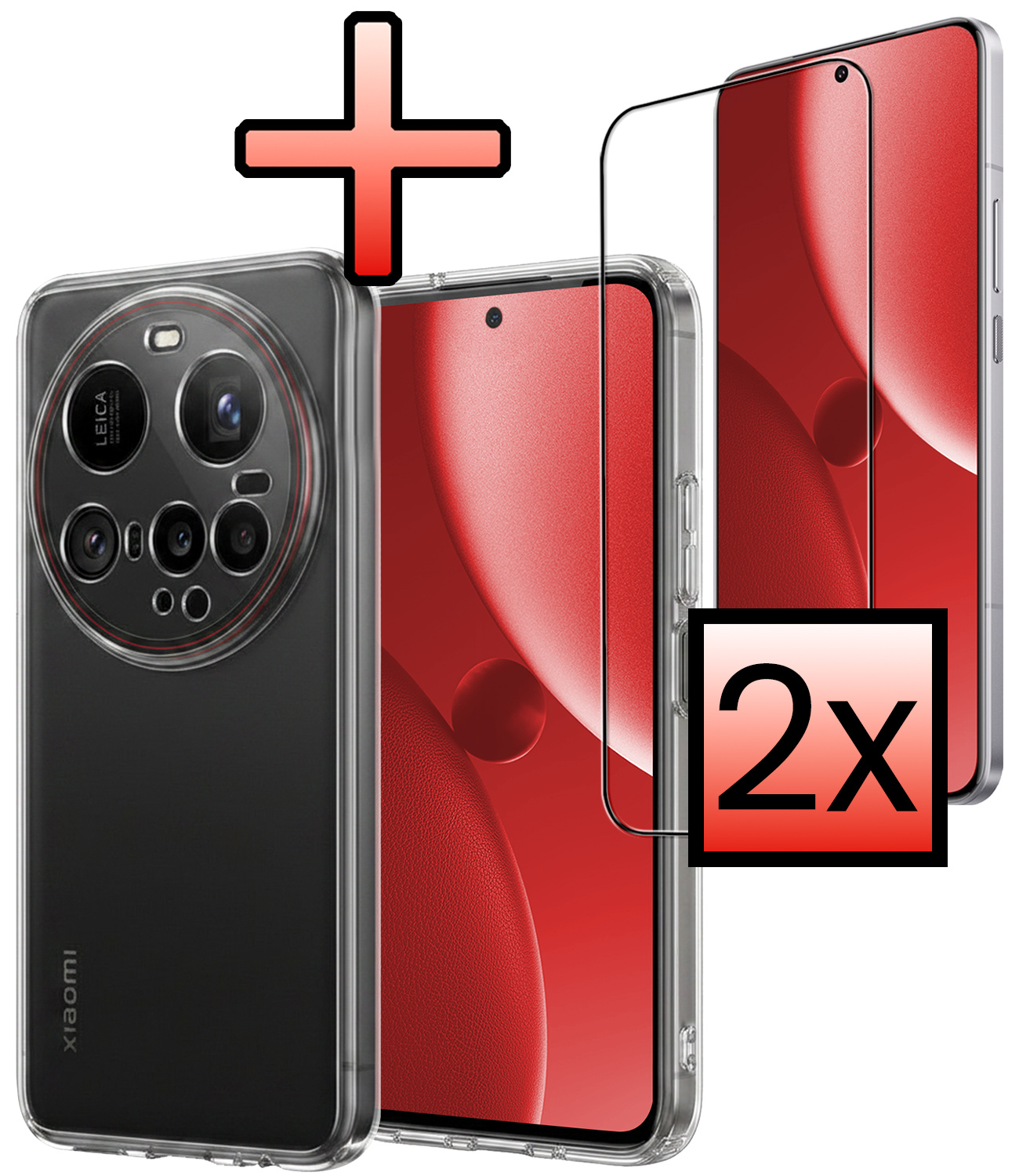 NoXx NoXx Xiaomi 15 Ultra Hoesje Siliconen Met 2x Screenprotector - Transparant