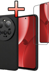 NoXx NoXx Xiaomi 15 Ultra Hoesje Siliconen Met Screenprotector - Zwart