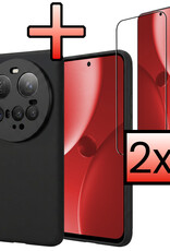 NoXx NoXx Xiaomi 15 Ultra Hoesje Siliconen Met 2x Screenprotector - Zwart