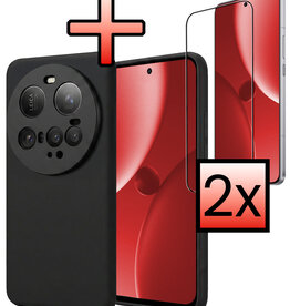 NoXx NoXx Xiaomi 15 Ultra Hoesje Siliconen Met 2x Screenprotector - Zwart