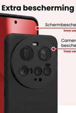 NoXx NoXx Xiaomi 15 Ultra Hoesje Siliconen Met 2x Screenprotector - Zwart