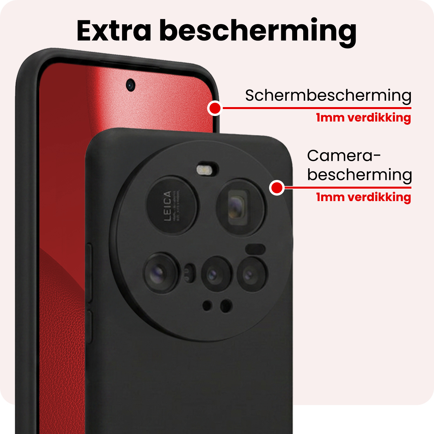 NoXx NoXx Xiaomi 15 Ultra Hoesje Siliconen Met 2x Screenprotector - Zwart