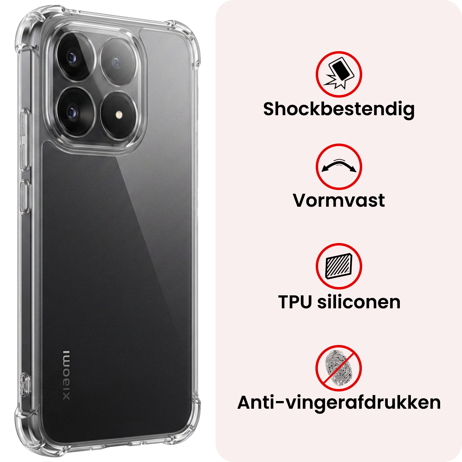 NoXx NoXx Xiaomi 15T Hoesje Shockproof - Transparant