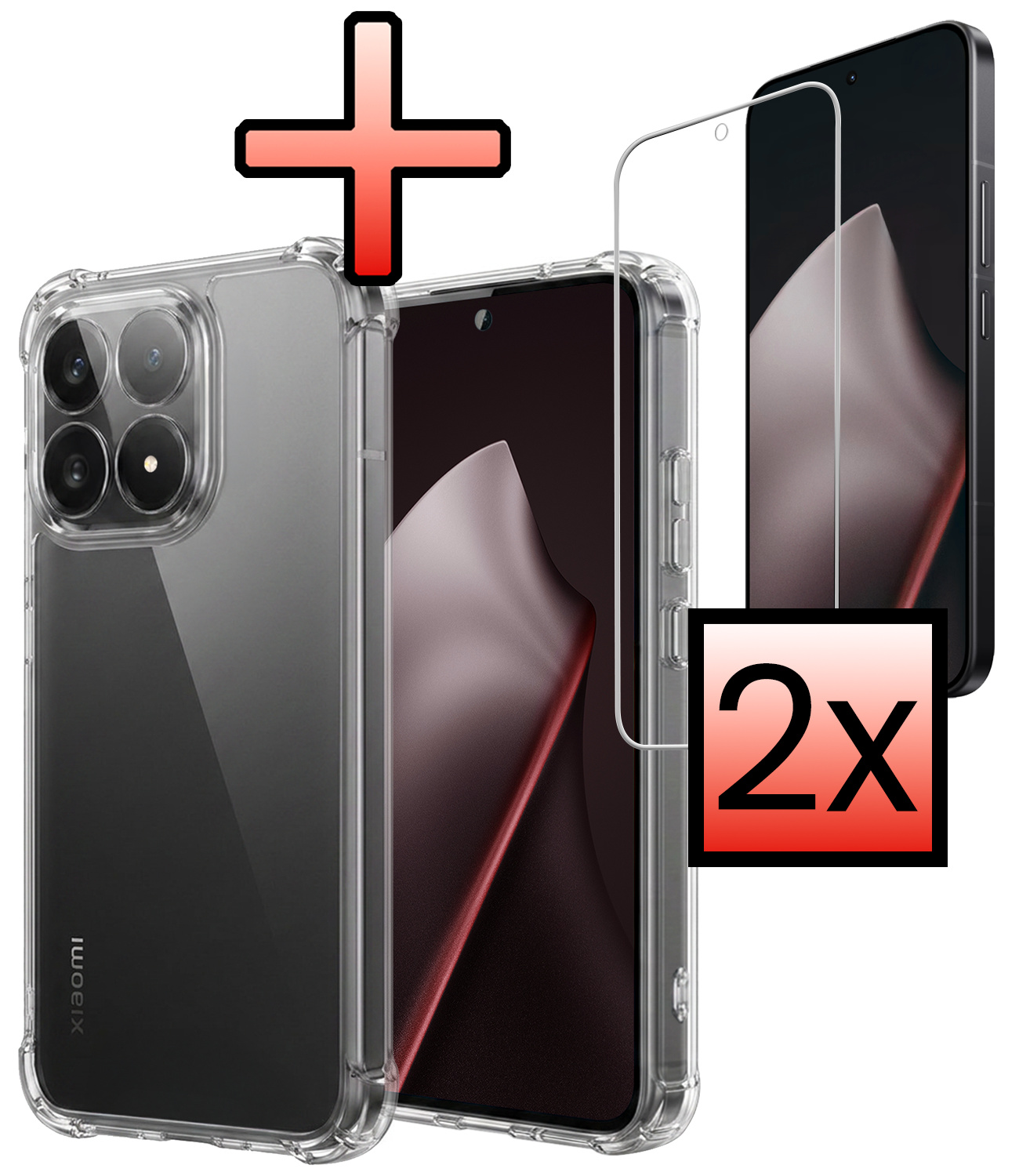 NoXx NoXx Xiaomi 15T Hoesje Shockproof Met 2x Screenprotector