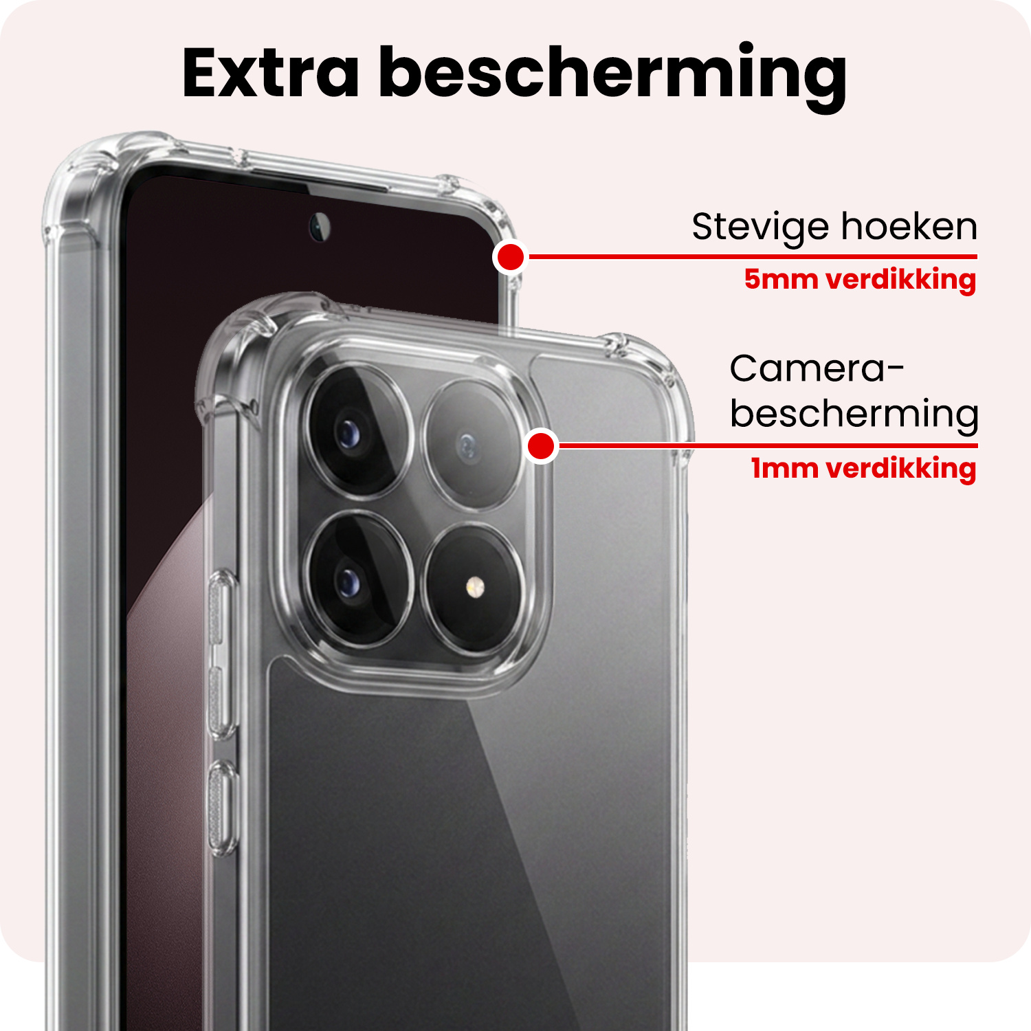 NoXx NoXx Xiaomi 15T Hoesje Shockproof Met 2x Screenprotector