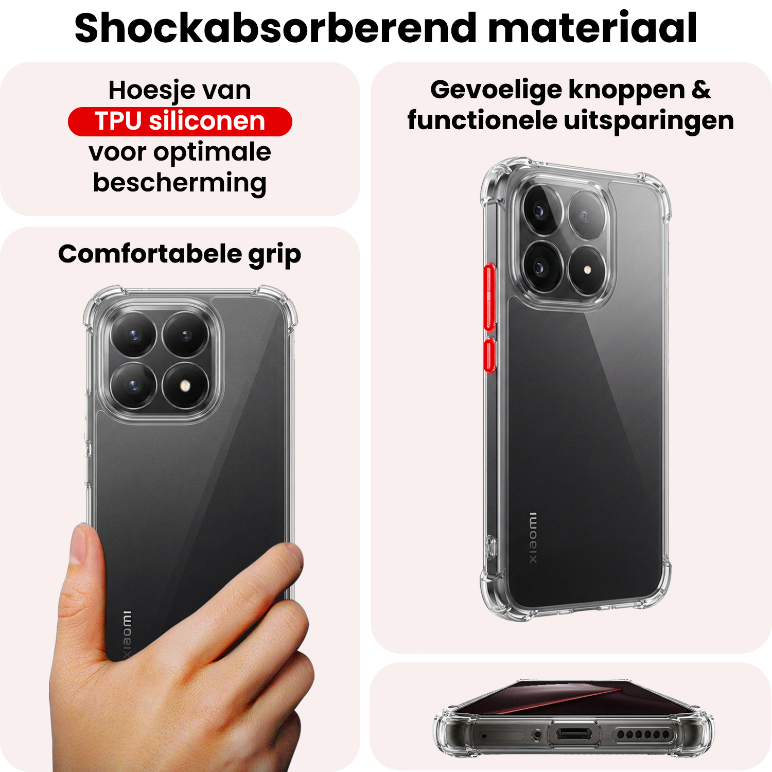 NoXx NoXx Xiaomi 15T Hoesje Shockproof Met 2x Screenprotector