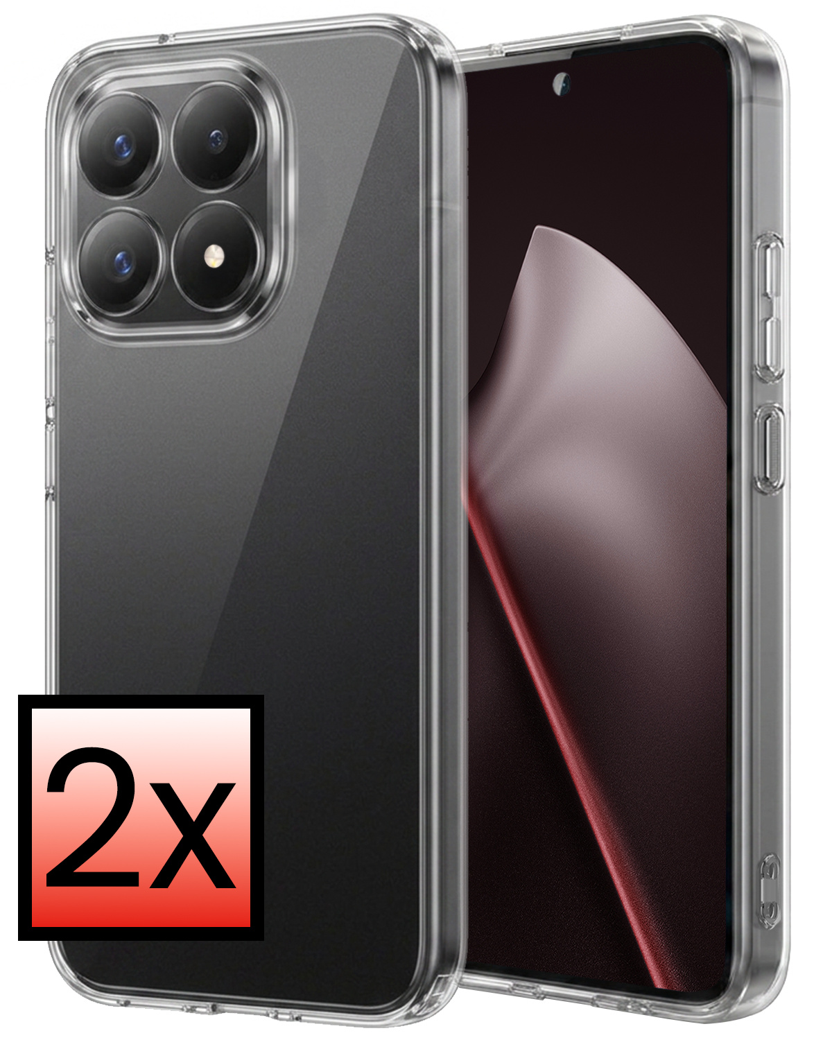 NoXx NoXx Xiaomi 15T Hoesje Siliconen - Transparant - 2 PACK