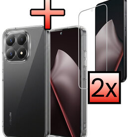 NoXx NoXx Xiaomi 15T Hoesje Siliconen Met 2x Screenprotector - Transparant