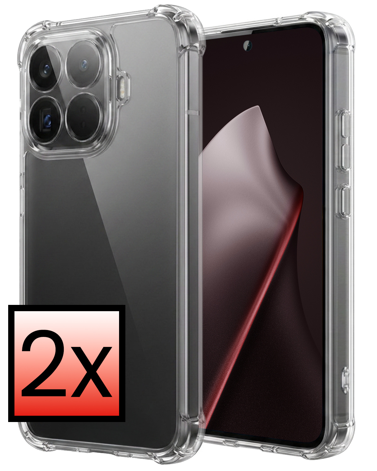NoXx NoXx Xiaomi 15T Pro Hoesje Shockproof - Transparant - 2 PACK