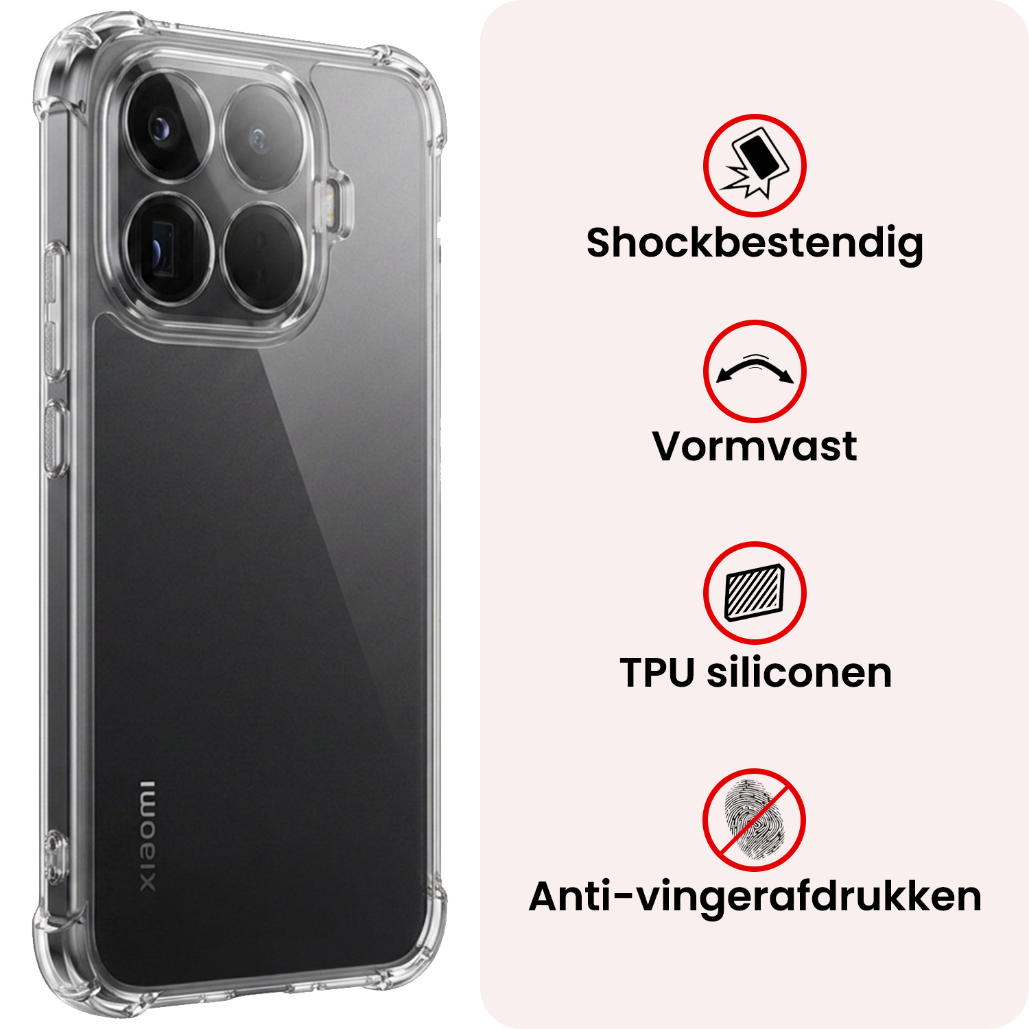 NoXx NoXx Xiaomi 15T Pro Hoesje Shockproof - Transparant - 2 PACK