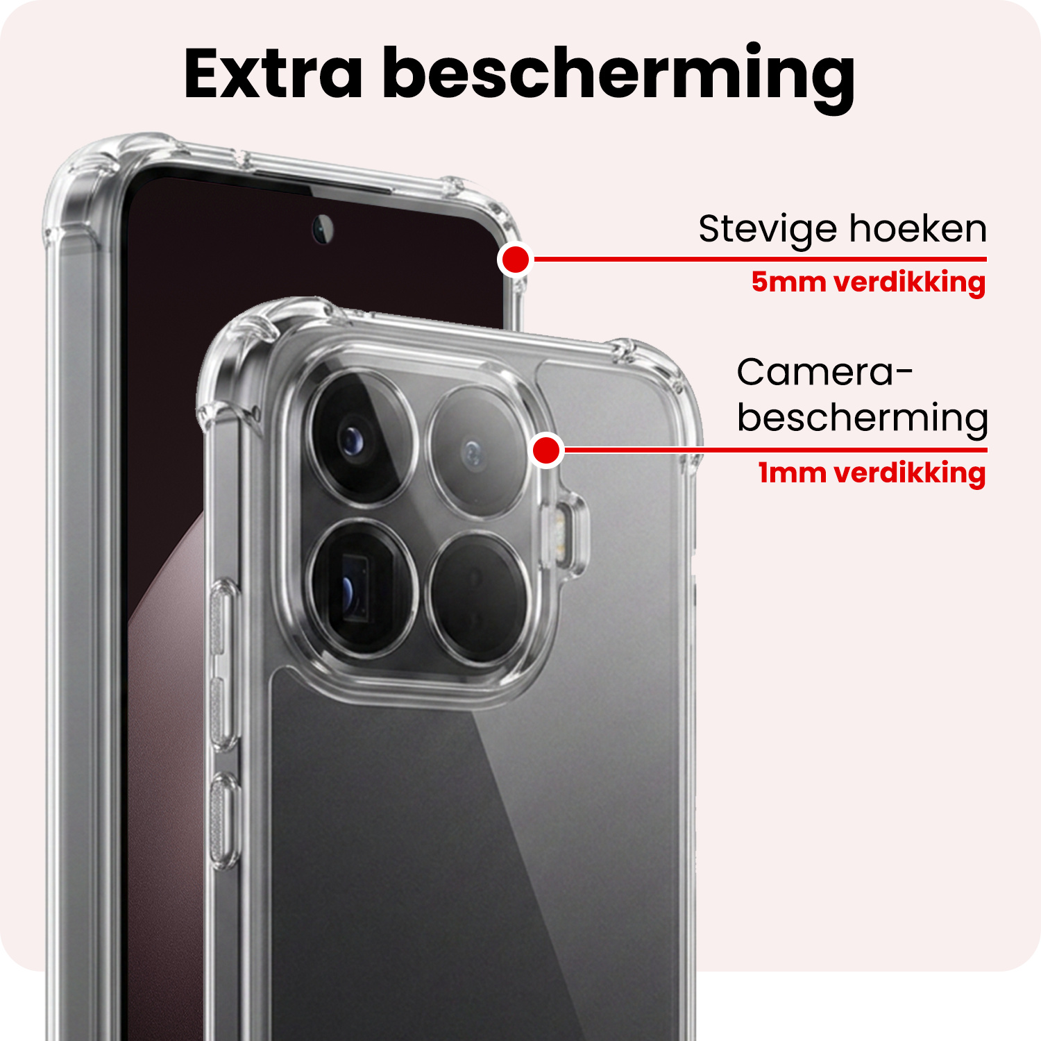 NoXx NoXx Xiaomi 15T Pro Hoesje Shockproof Met 2x Screenprotector