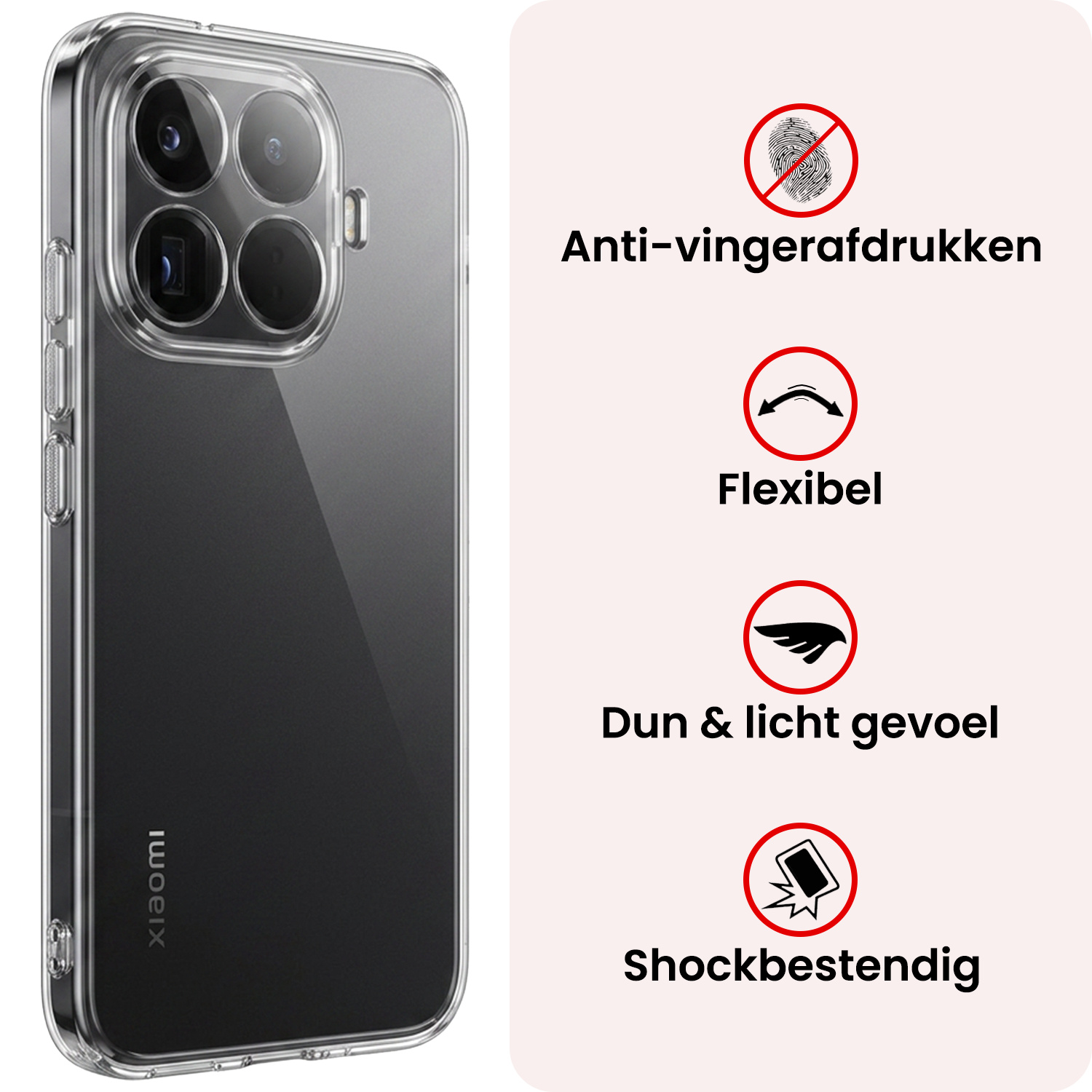 NoXx NoXx Xiaomi 15T Pro Hoesje Siliconen - Transparant