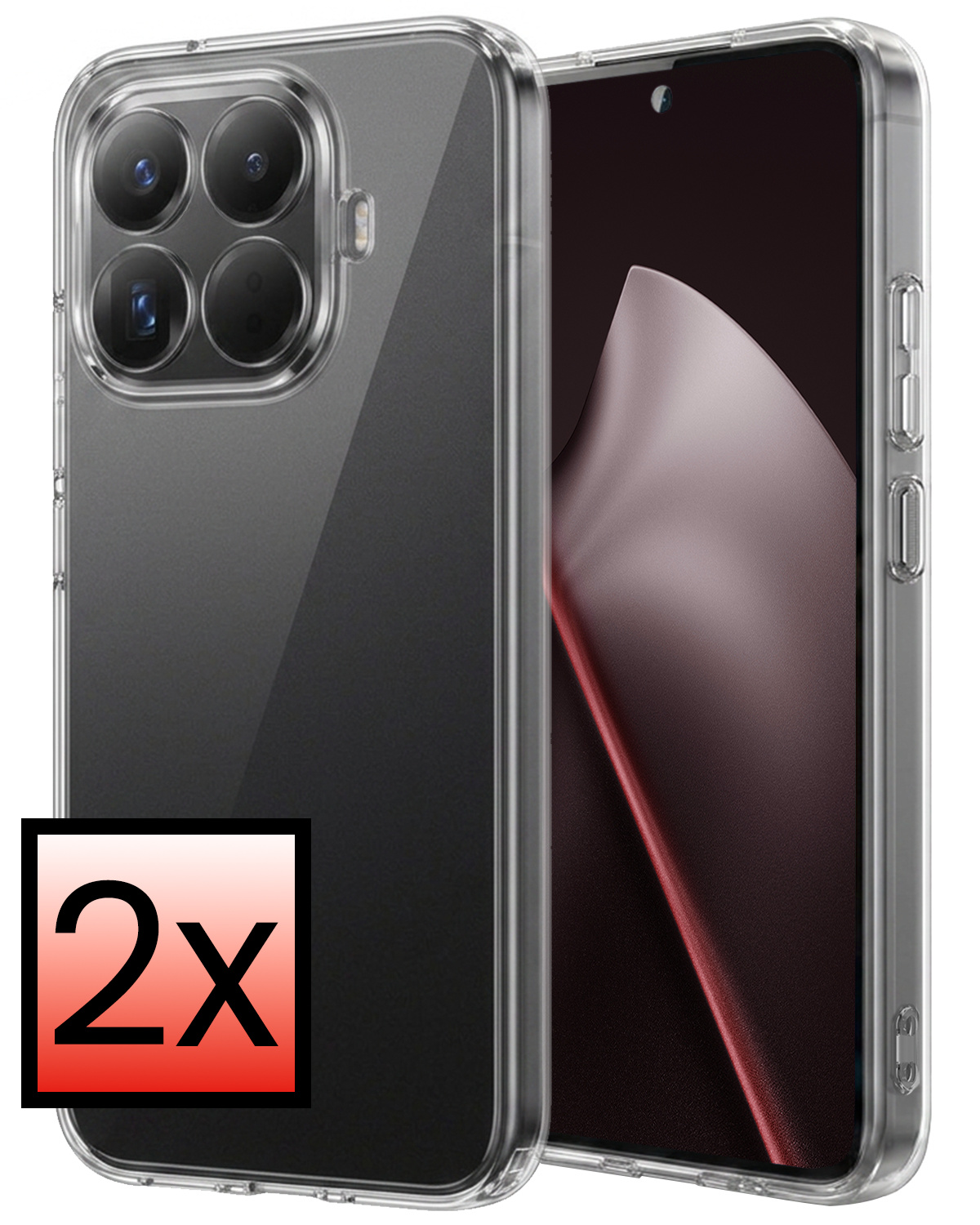 NoXx NoXx Xiaomi 15T Pro Hoesje Siliconen - Transparant - 2 PACK