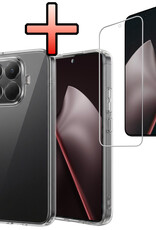 NoXx NoXx Xiaomi 15T Pro Hoesje Siliconen Met Screenprotector - Transparant