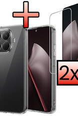NoXx NoXx Xiaomi 15T Pro Hoesje Siliconen Met 2x Screenprotector - Transparant