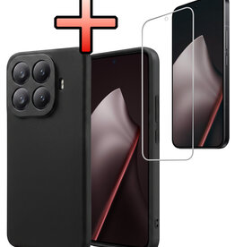 NoXx NoXx Xiaomi 15T Pro Hoesje Siliconen Met Screenprotector - Zwart