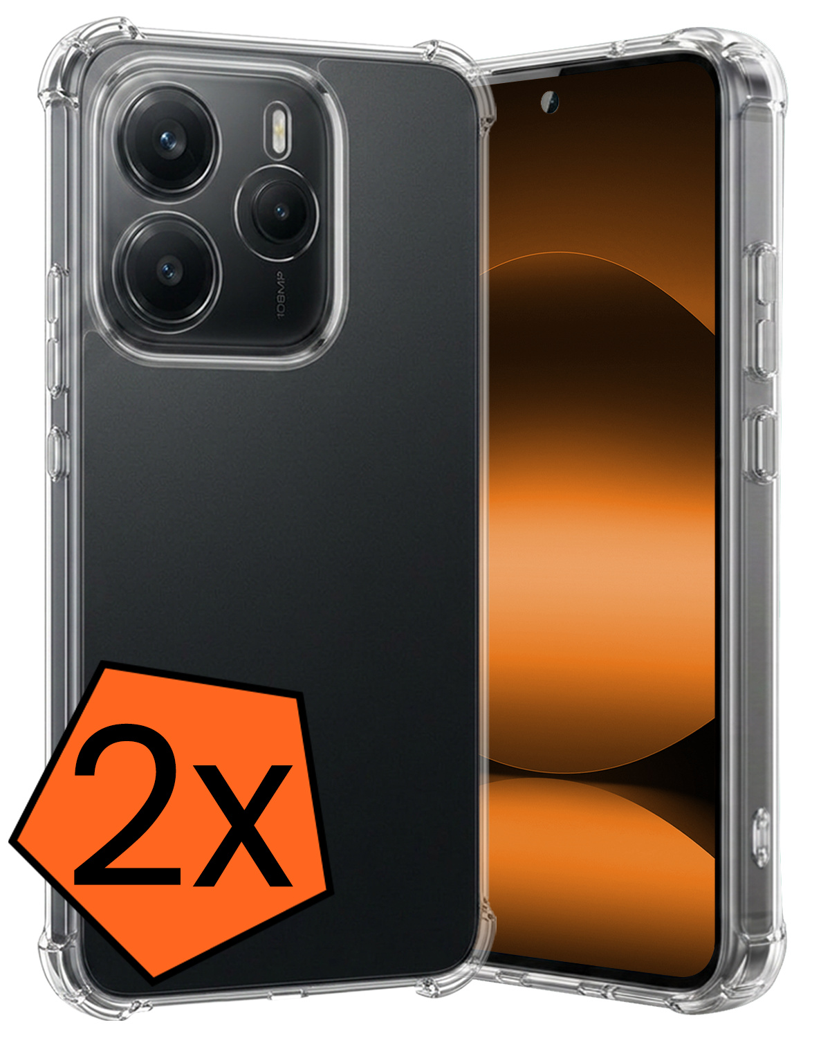 Nomfy Nomfy Xiaomi Redmi Note 14 5G Hoesje Shockproof - Transparant - 2 PACK