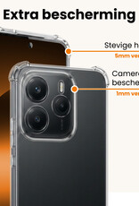 Nomfy Nomfy Xiaomi Redmi Note 14 5G Hoesje Shockproof - Transparant - 2 PACK