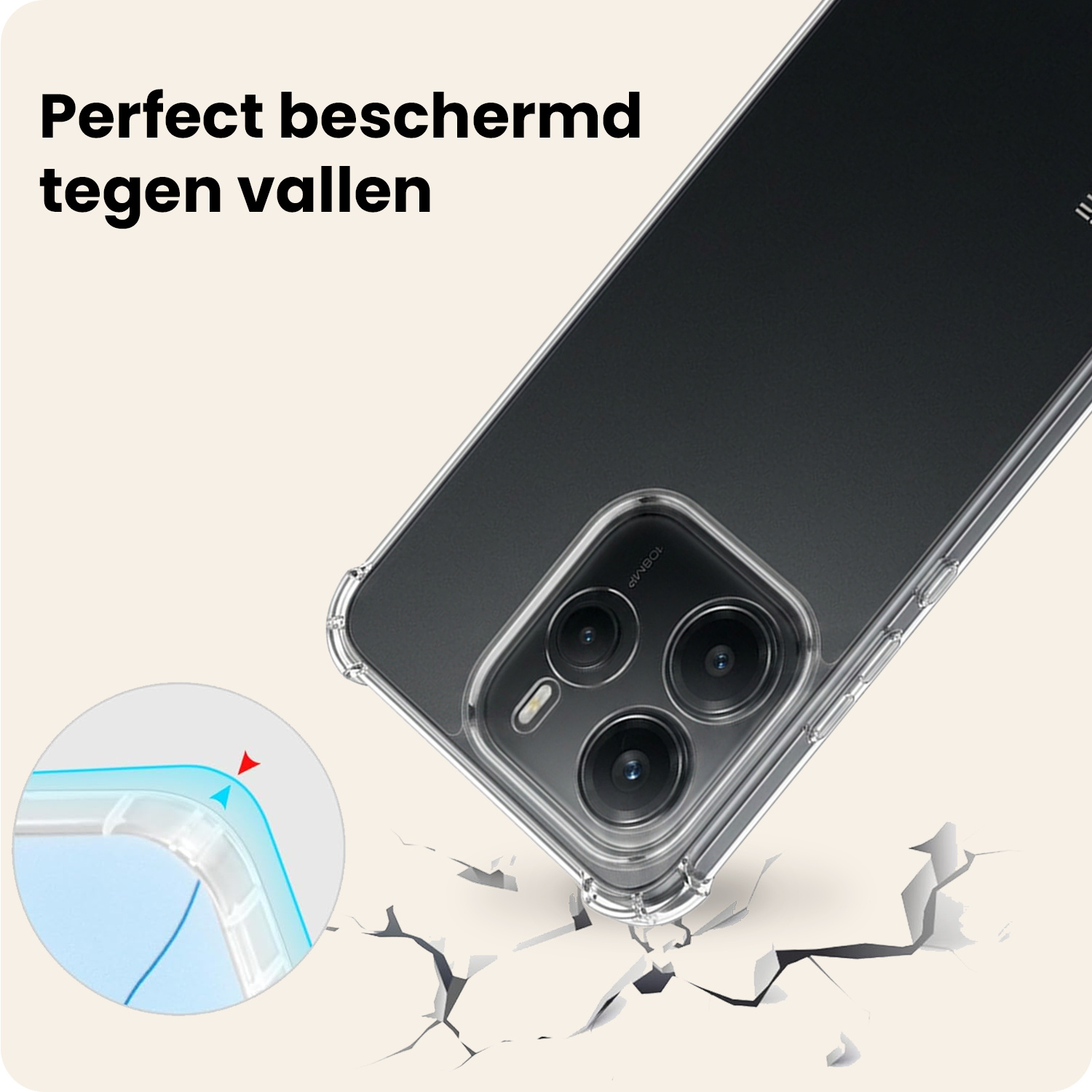 Nomfy Nomfy Xiaomi Redmi Note 14 5G Hoesje Shockproof Met Screenprotector