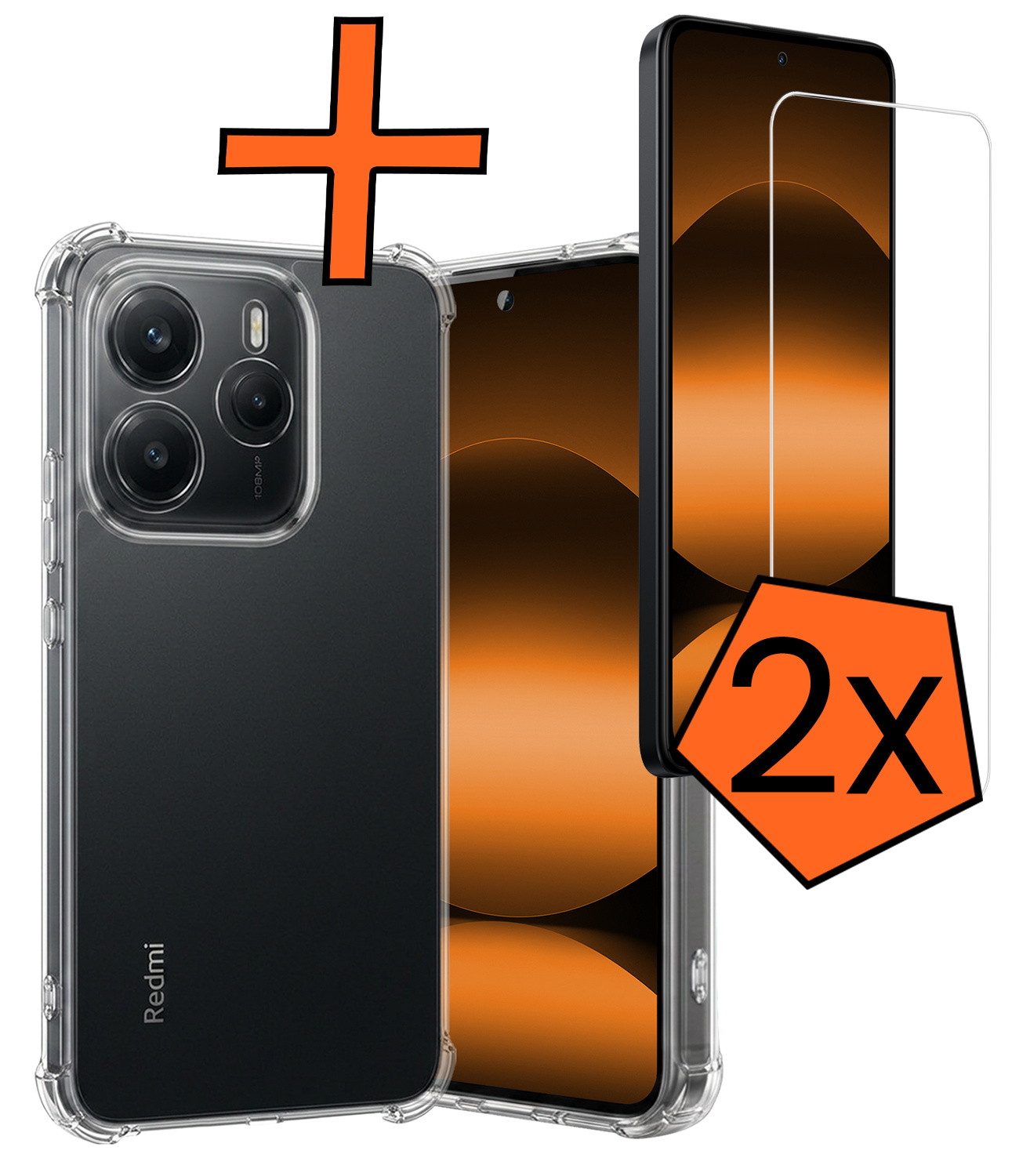 Nomfy Nomfy Xiaomi Redmi Note 14 5G Hoesje Shockproof Met 2x Screenprotector