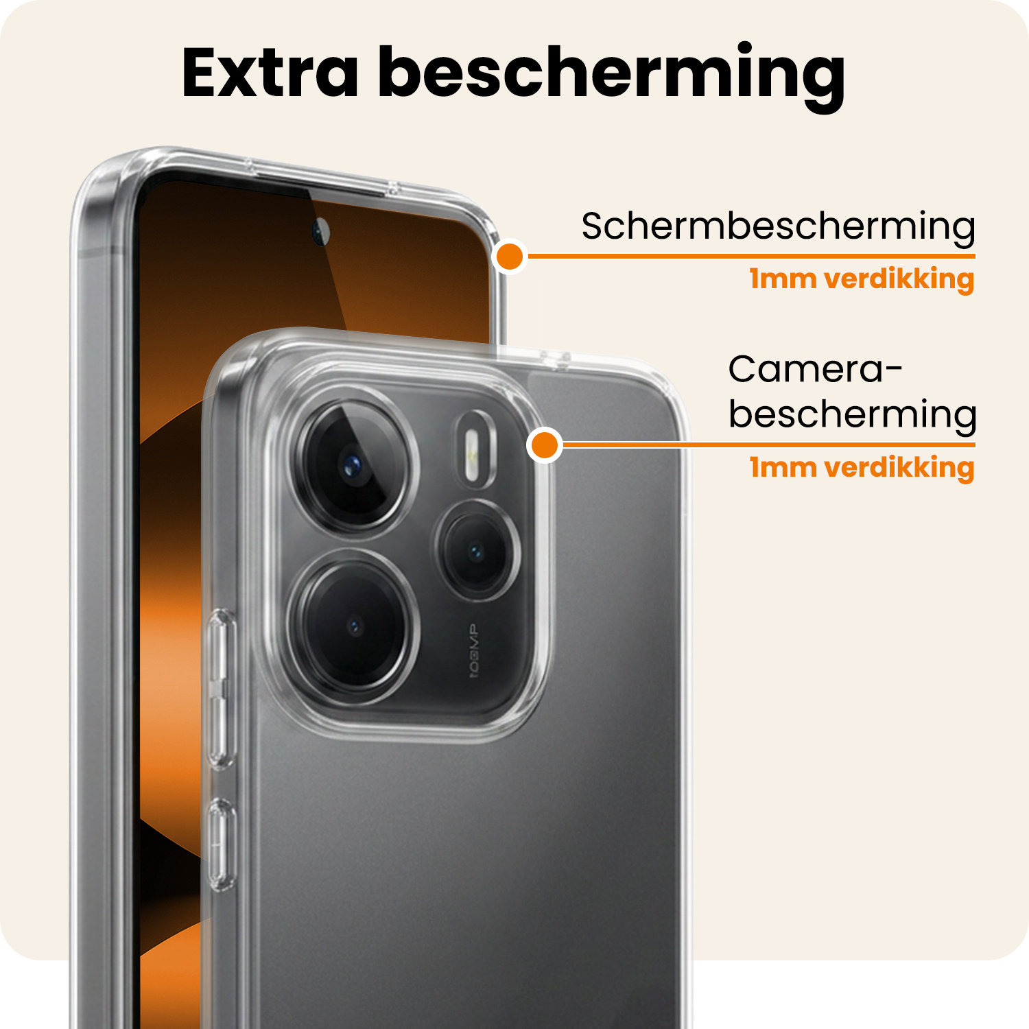 Nomfy Nomfy Xiaomi Redmi Note 14 5G Hoesje Siliconen - Transparant