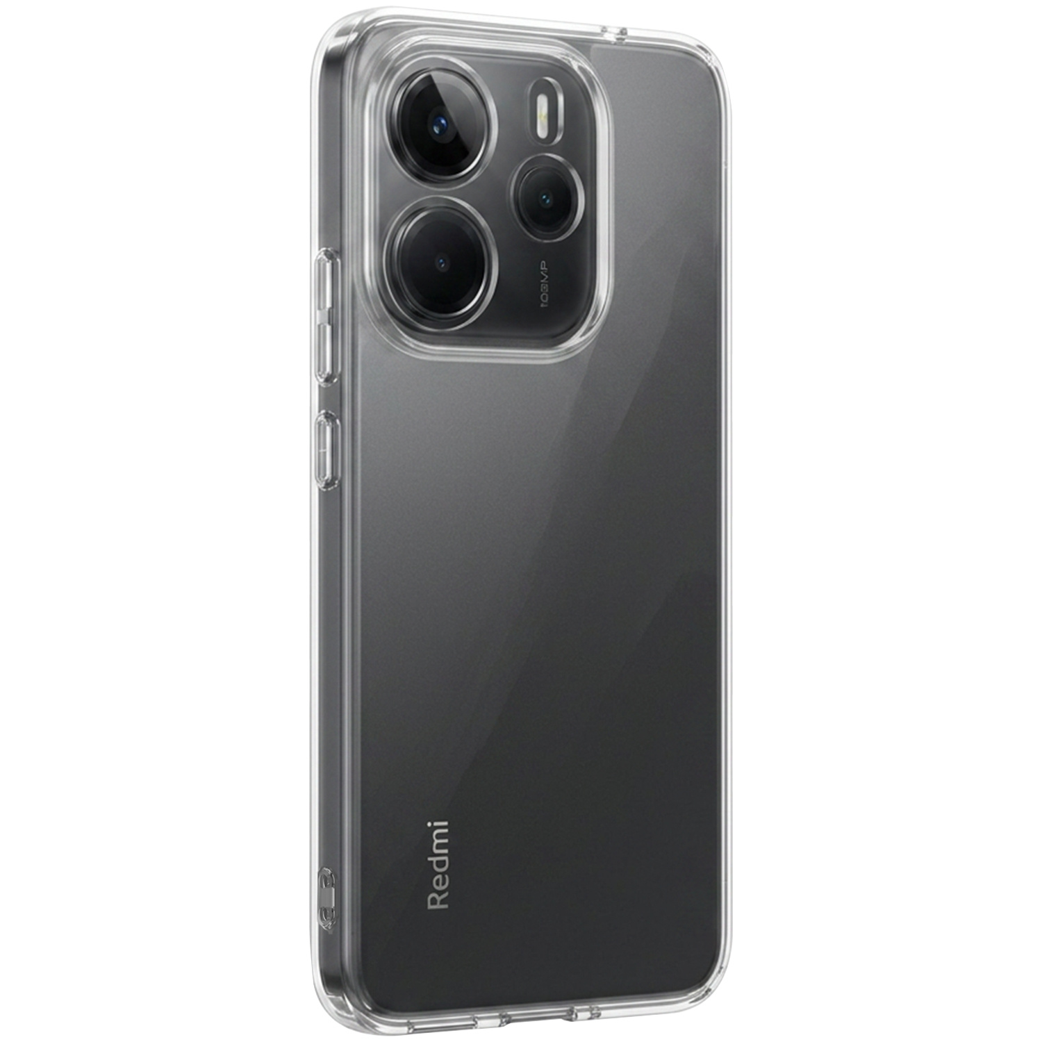 Nomfy Nomfy Xiaomi Redmi Note 14 5G Hoesje Siliconen Met 2x Screenprotector - Transparant