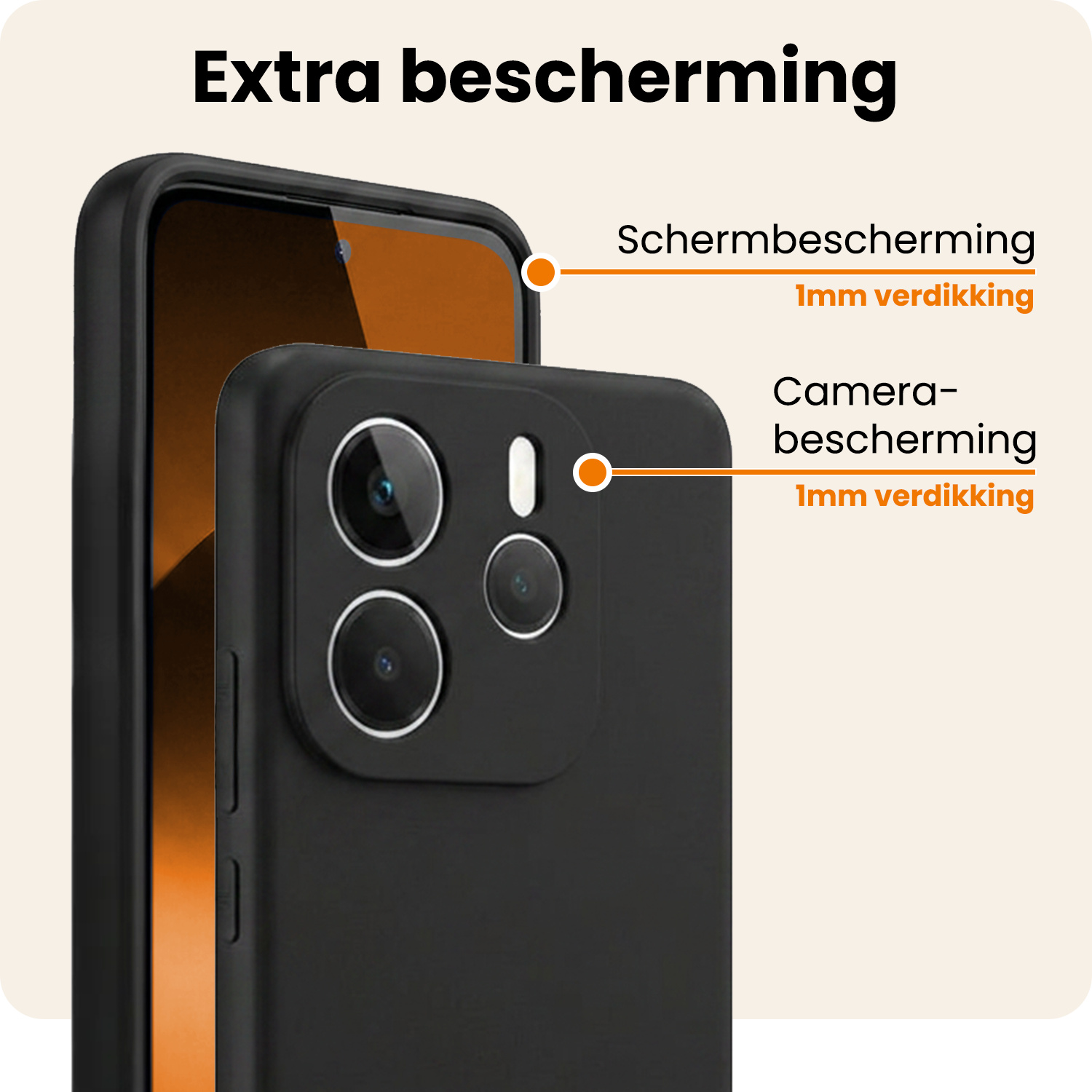 Nomfy Nomfy Xiaomi Redmi Note 14 5G Hoesje Siliconen - Zwart