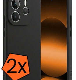 Nomfy Nomfy Xiaomi Redmi Note 14 5G Hoesje Siliconen - Zwart - 2 PACK