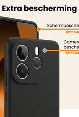 Nomfy Nomfy Xiaomi Redmi Note 14 5G Hoesje Siliconen Met Screenprotector - Zwart
