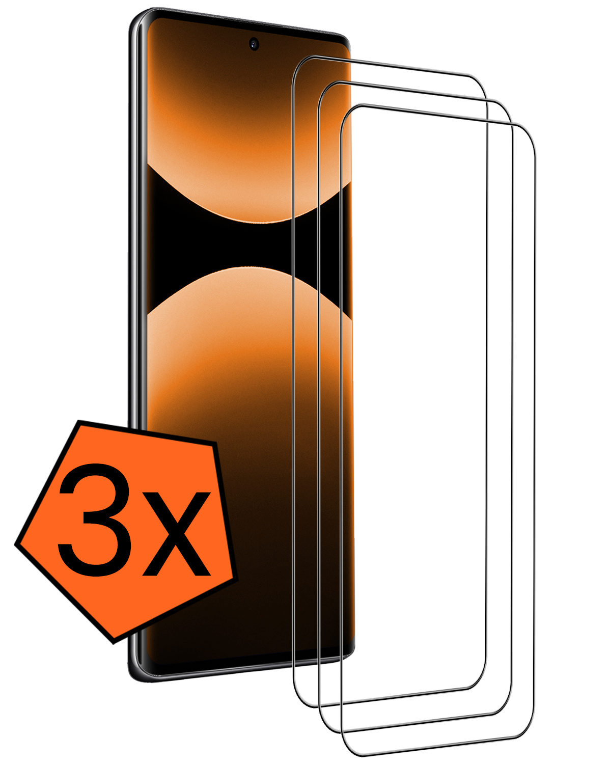 Nomfy Nomfy Xiaomi Redmi Note 14 Pro 5G Screenprotector Glas - 3 PACK