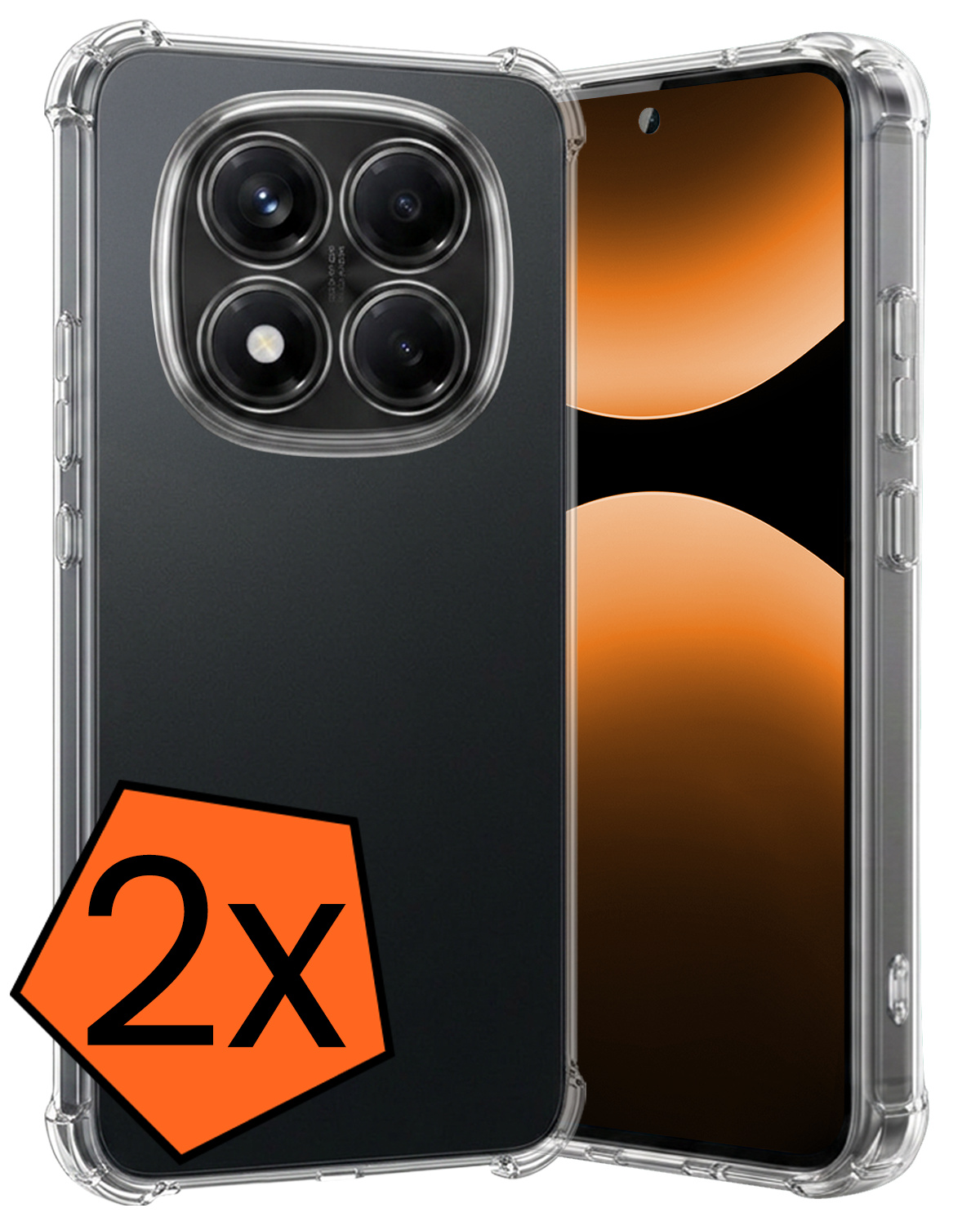 Nomfy Nomfy Xiaomi Redmi Note 14 Pro 5G Hoesje Shockproof - Transparant - 2 PACK
