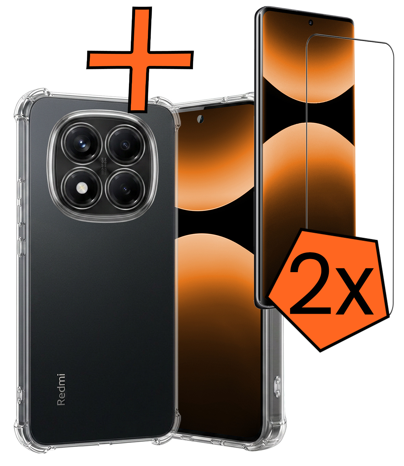 Nomfy Nomfy Xiaomi Redmi Note 14 Pro 5G Hoesje Shockproof Met 2x Screenprotector