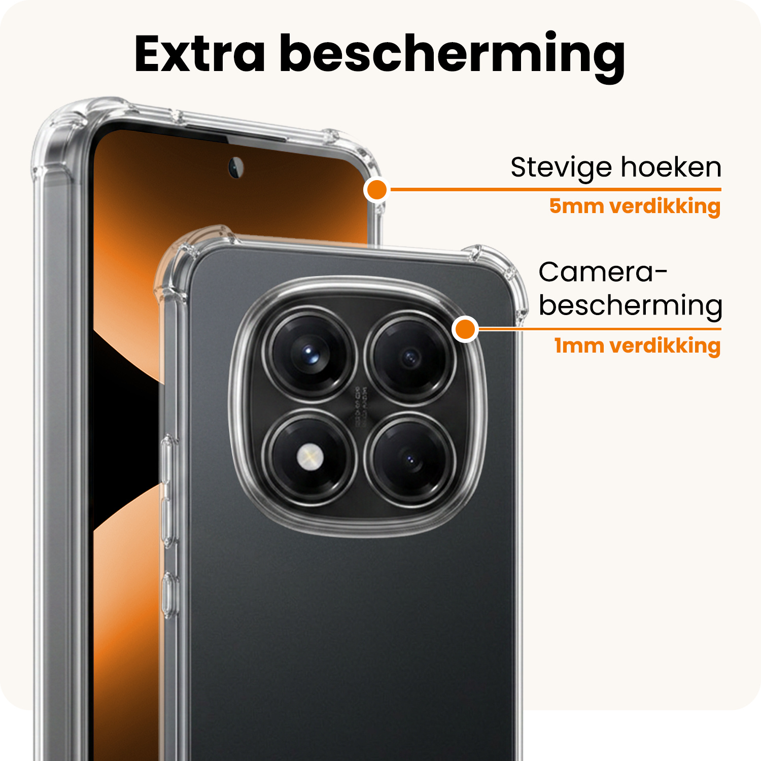 Nomfy Nomfy Xiaomi Redmi Note 14 Pro 5G Hoesje Shockproof Met 2x Screenprotector