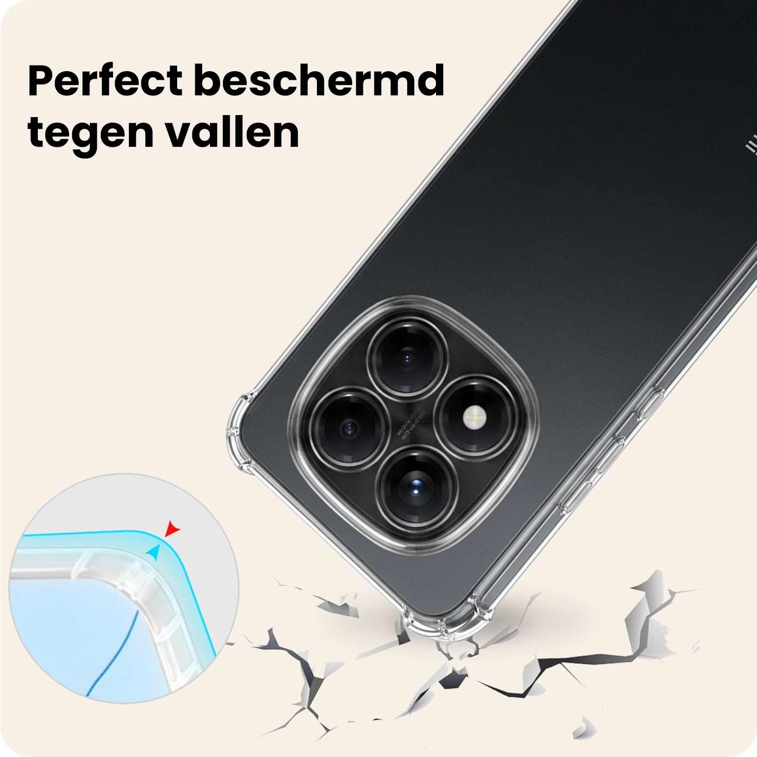 Nomfy Nomfy Xiaomi Redmi Note 14 Pro 5G Hoesje Shockproof Met 2x Screenprotector
