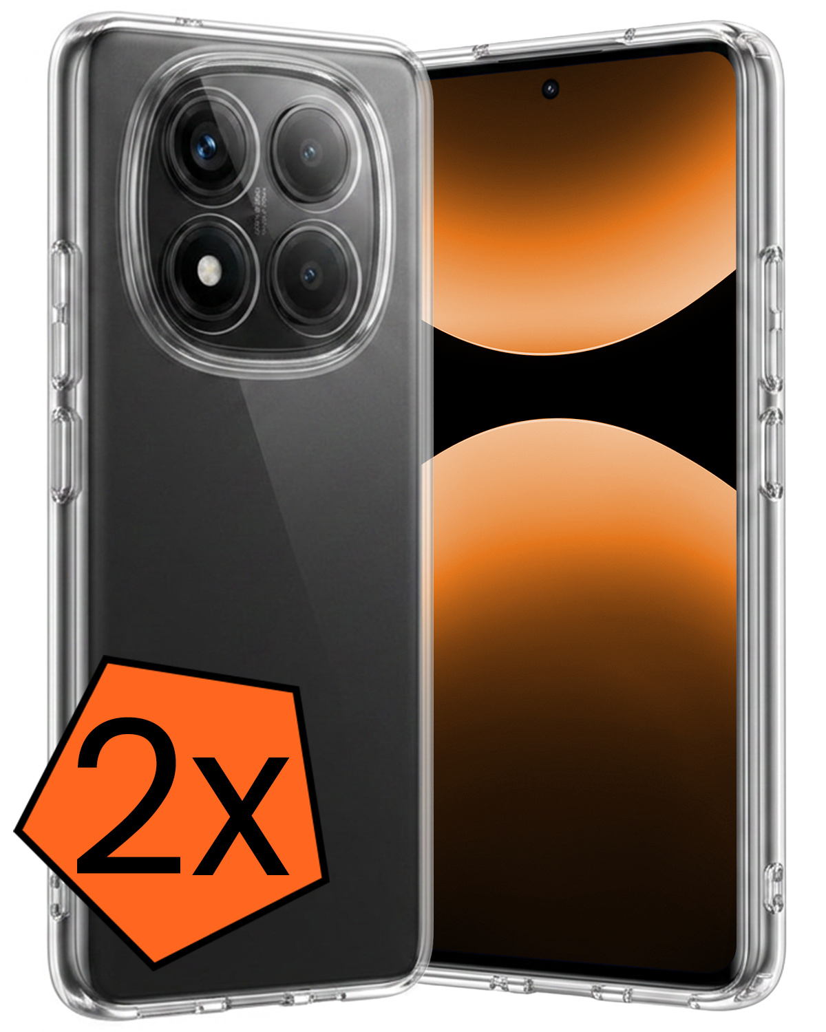 Nomfy Nomfy Xiaomi Redmi Note 14 Pro 5G Hoesje Siliconen - Transparant - 2 PACK