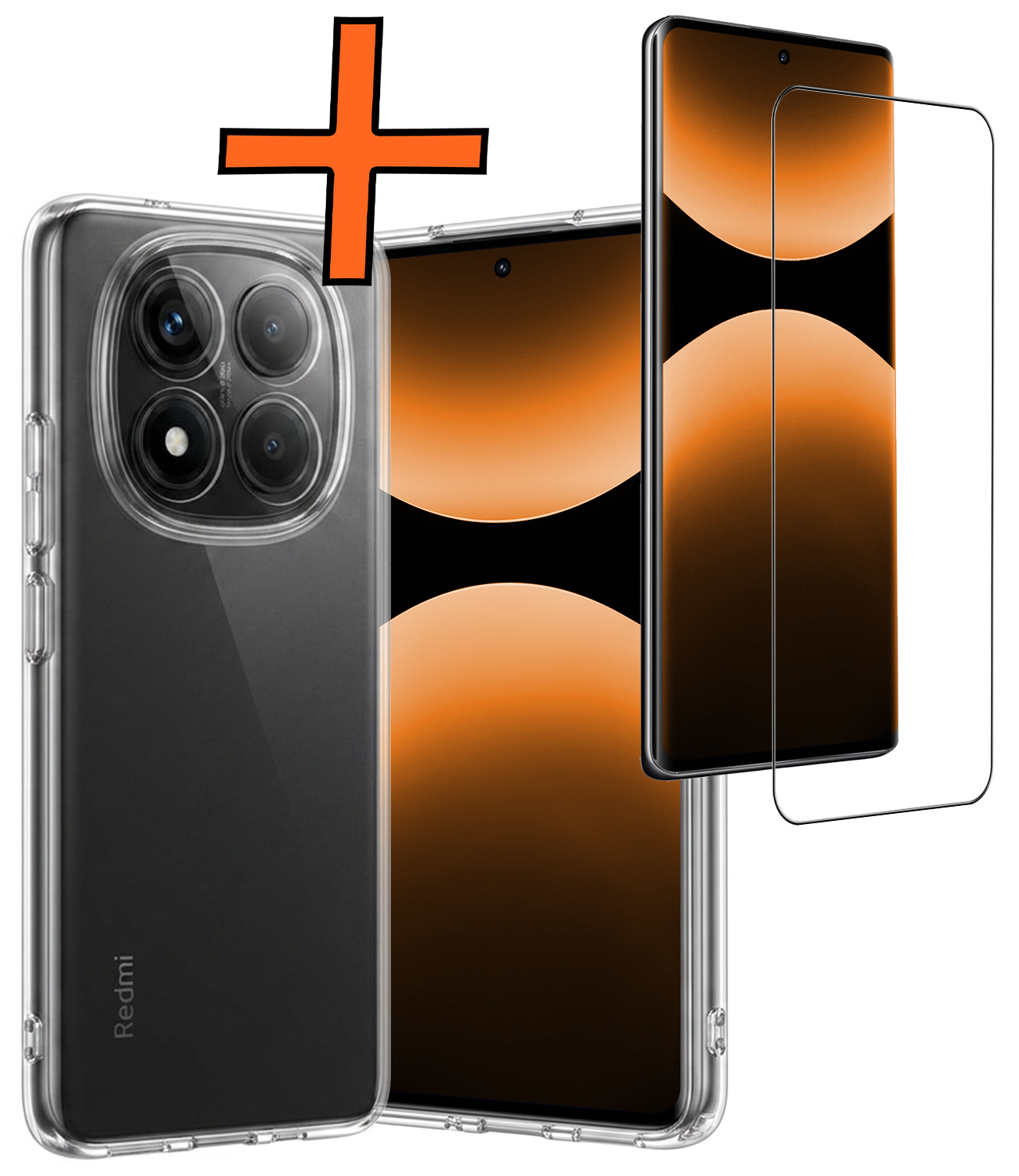 Nomfy Nomfy Xiaomi Redmi Note 14 Pro 5G Hoesje Siliconen Met Screenprotector - Transparant