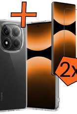 Nomfy Nomfy Xiaomi Redmi Note 14 Pro 5G Hoesje Siliconen Met 2x Screenprotector - Transparant