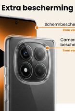 Nomfy Nomfy Xiaomi Redmi Note 14 Pro 5G Hoesje Siliconen Met 2x Screenprotector - Transparant