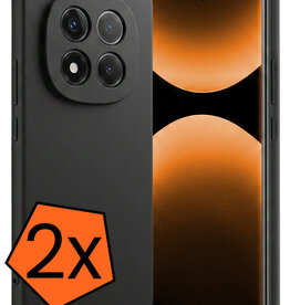 Nomfy Nomfy Xiaomi Redmi Note 14 Pro 5G Hoesje Siliconen - Zwart - 2 PACK