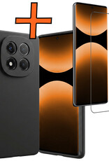 Nomfy Nomfy Xiaomi Redmi Note 14 Pro 5G Hoesje Siliconen Met Screenprotector - Zwart