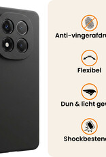 Nomfy Nomfy Xiaomi Redmi Note 14 Pro 5G Hoesje Siliconen Met Screenprotector - Zwart