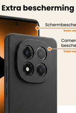 Nomfy Nomfy Xiaomi Redmi Note 14 Pro 5G Hoesje Siliconen Met 2x Screenprotector - Zwart
