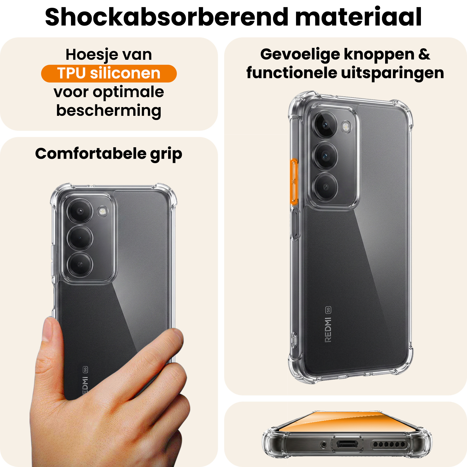 Nomfy Nomfy Xiaomi 15 Hoesje Shockproof - Transparant - 2 PACK