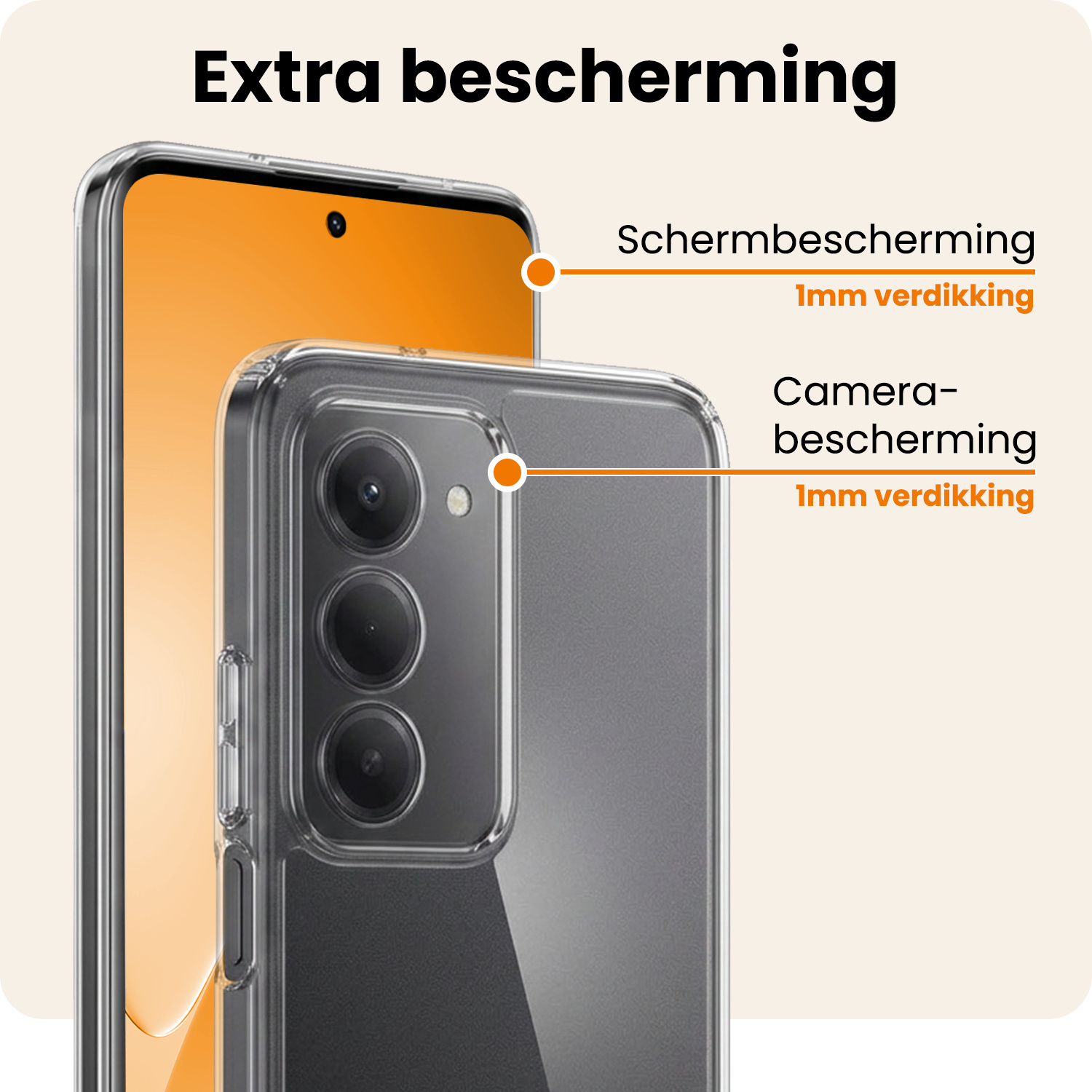 Nomfy Nomfy Xiaomi 15 Hoesje Siliconen Met Screenprotector - Transparant
